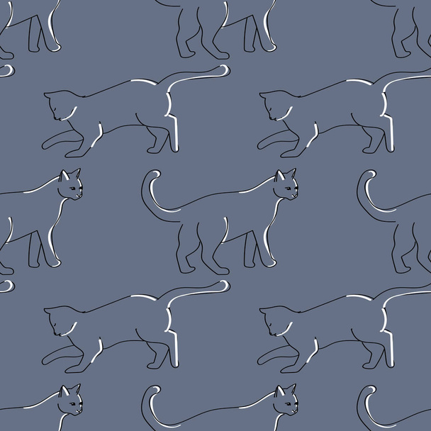 seamless pattern with cats - Vektör, Görsel