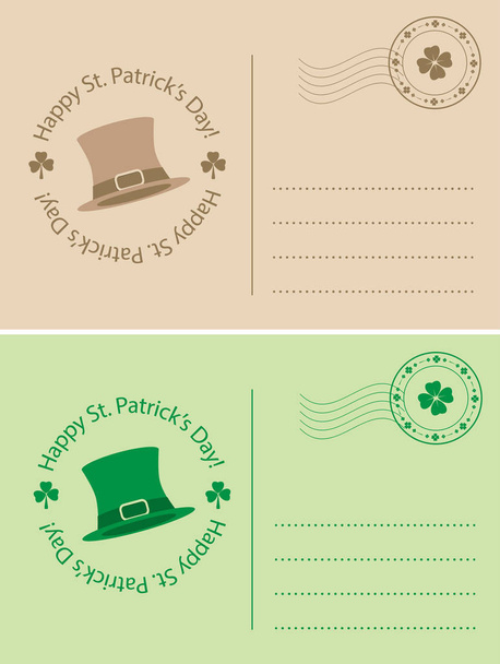 postales de color marrón claro y verde para el día de San Patricio - vector fondos de vacaciones
 - Vector, imagen