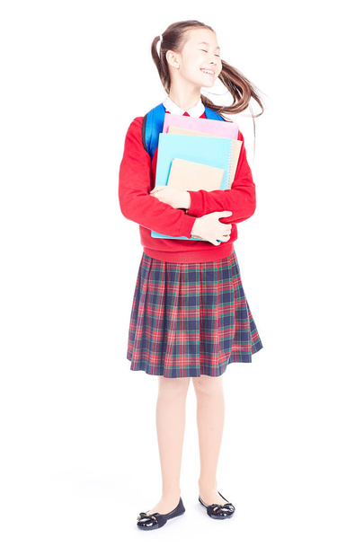 Schoolgirl with books - Zdjęcie, obraz