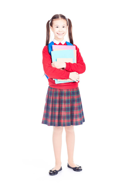 Schoolgirl with books - Foto, Bild