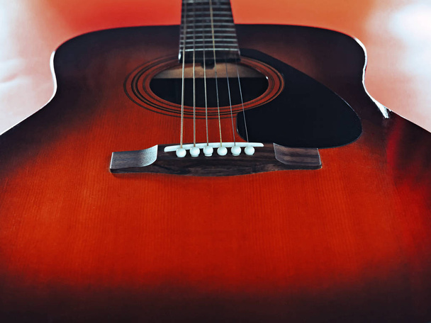 τμήμα vintage ακουστική κιθάρα - Φωτογραφία, εικόνα