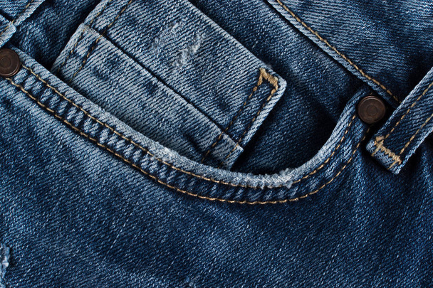 Blue denim jeans texture. Jeans background.  - Фото, зображення