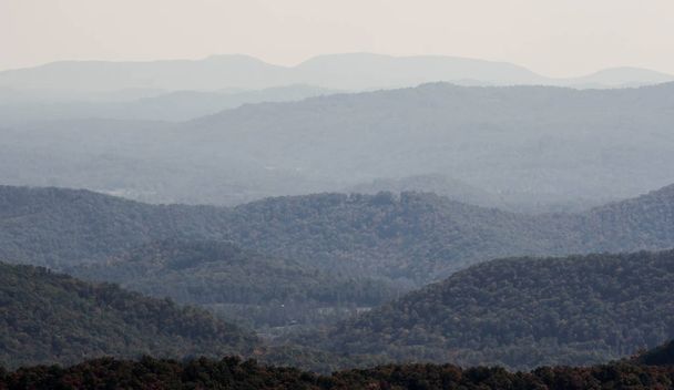 rolling hills and valleys of the Blue Rdge Mountains in the fall - Photo, image