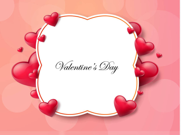 2018 Valentine's day background with textbox and beautifull hearts. Vector illustration - Wektor, obraz