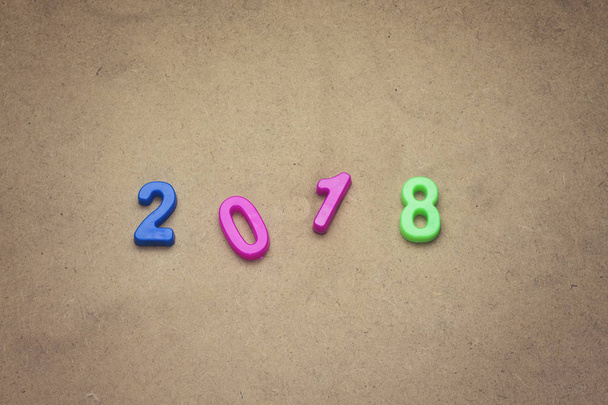 2018 műanyag színes betűk, fogalom új év  - Fotó, kép