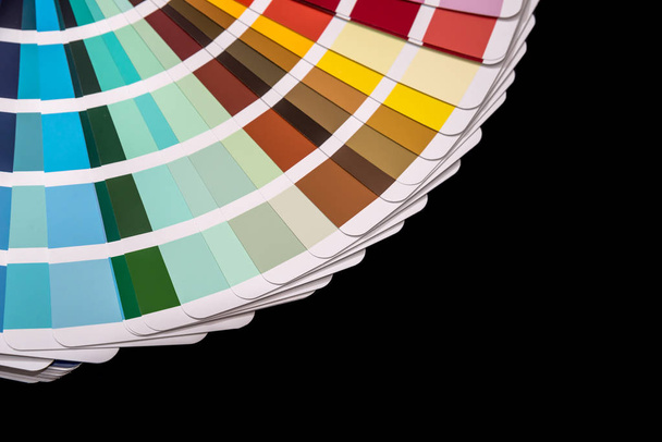 Paleta barev papíru zobrazuje rozsah odstínů, design a dekorace. - Fotografie, Obrázek