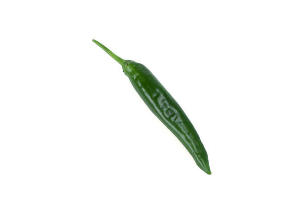 Fresh green chili pepper isolated in white background - Photo, Image