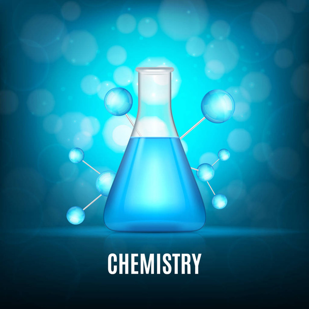 Background with glass vial - Vector, Image