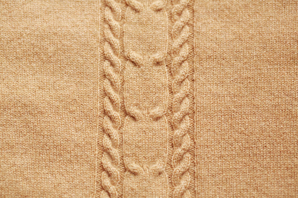 Brown knitted woolen background - Фото, изображение