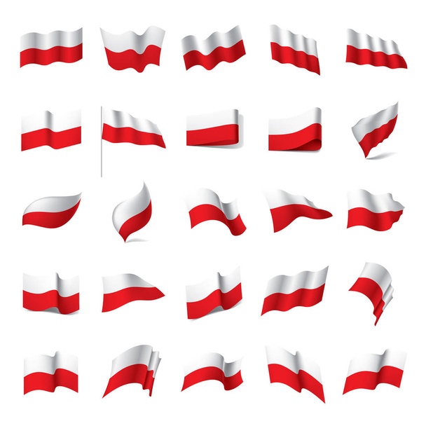 bandera de Polonia, ilustración vectorial
 - Vector, Imagen