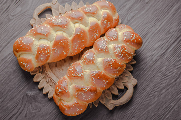 Challah, Yahudi ekmek, ev yapımı ekmek, geleneksel Yahudi ekmek, Yahudi hamur işleri - Fotoğraf, Görsel