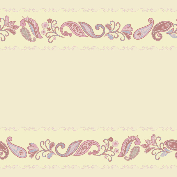 Abstract vintage pattern with decorative flowers, leaves and Paisley pattern in Oriental style. - Vector, Image