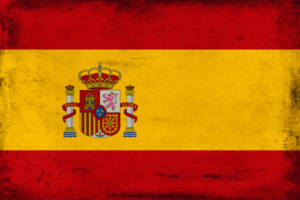 Vintage national flag of Spain background - Photo, Image