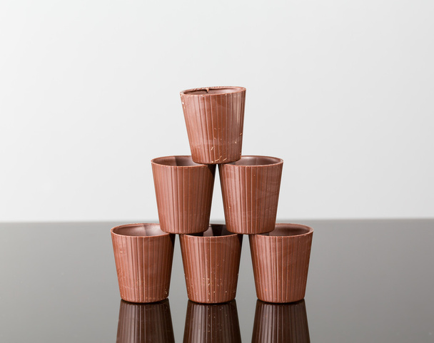 Stack of chocolate cups - Photo, Image