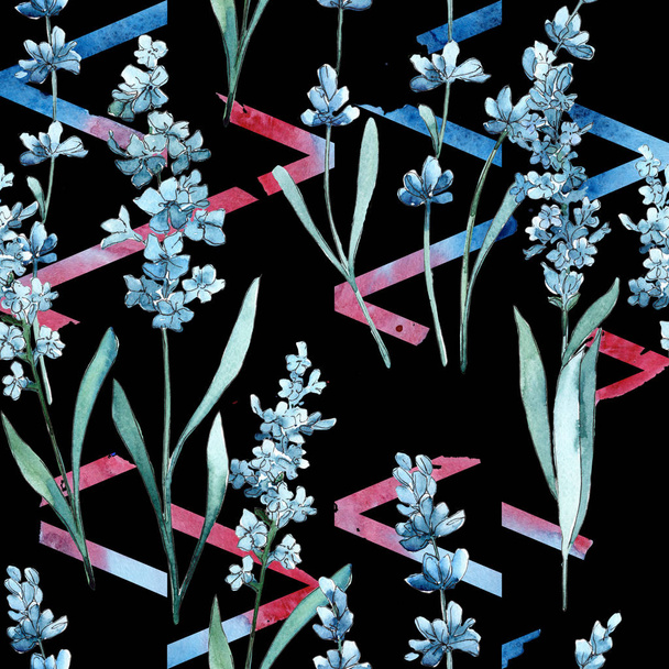 Wildflower Lawendowe kwiatki w stylu przypominającym akwarele. - Zdjęcie, obraz