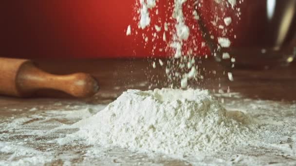 falling eggs into flour - Footage, Video