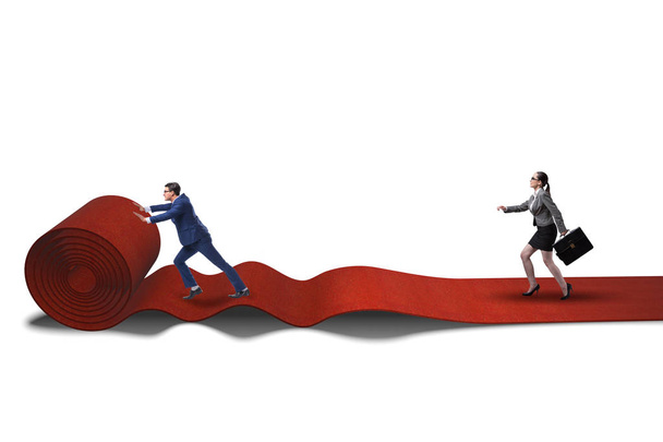 Pessoas de negócios em conceito de sucesso com tapete vermelho
 - Foto, Imagem