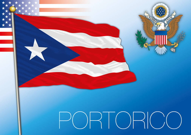 Portorico μας σημαία έδαφος, Ηνωμένες Πολιτείες - Διάνυσμα, εικόνα