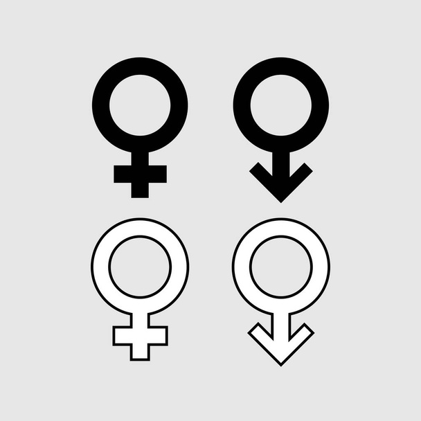 símbolo masculino y femenino - Vector, imagen