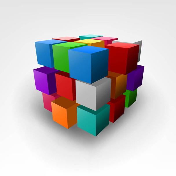 Pieza colorida abstracta del cubo Vector Ilustración - Vector, imagen