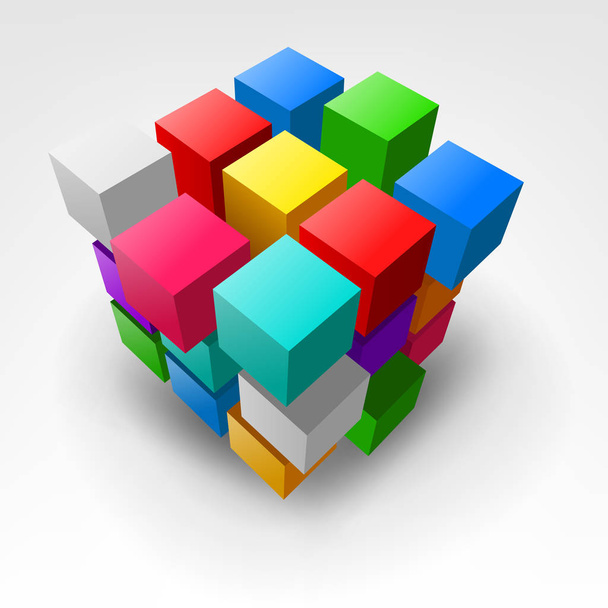 Abstract colorful piece of cube Vector Illustration - Vector, imagen