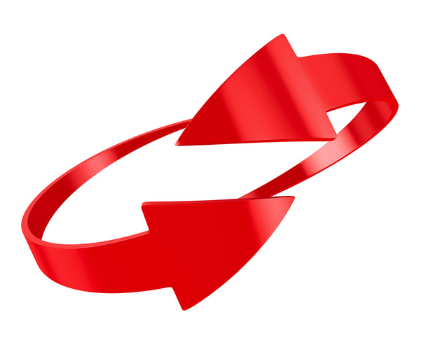 two red arrow on white background. Isolated 3D image - Foto, Bild