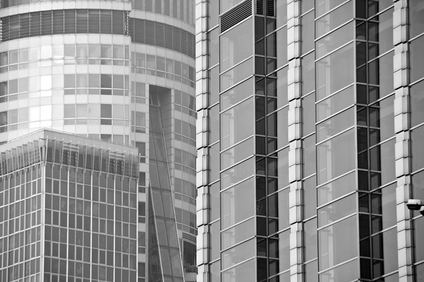Office building. Business building. Exterior of building. Black and white. - Photo, Image