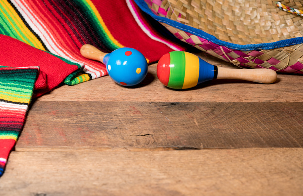 Cinco de Mayo background on wooden boards - Photo, Image