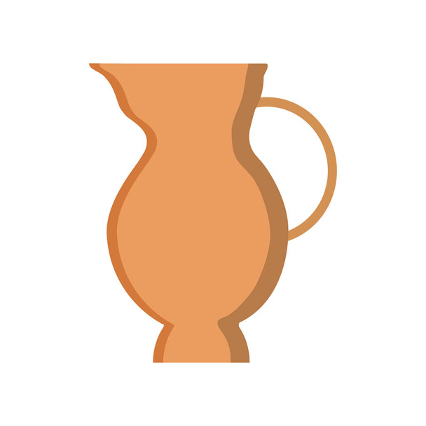 Hanukkah holiday jug of oil flat design icon - Вектор,изображение