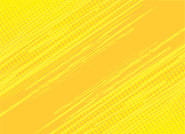 Żółte tło kreskowania z efekty rastrowe. Vintage sztuka pop re - Wektor, obraz