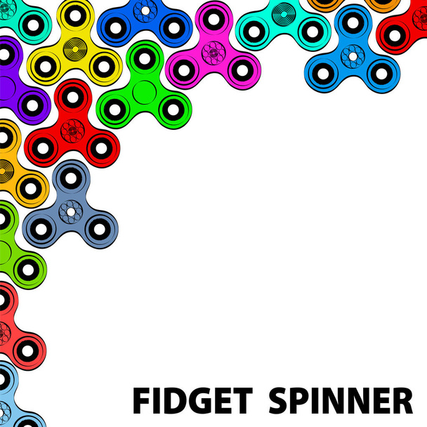 Tarjeta de felicitación de moda con información de texto fidget spinner. Fidget.
  - Vector, imagen
