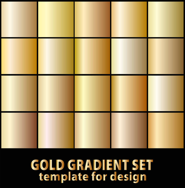Conjunto de gradientes de oro para su diseño. Stock vector ilustración
 - Vector, imagen