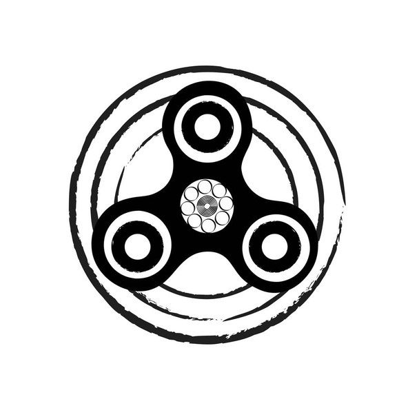 Tour de cercle noir et blanc. Fidget spinner main tiré fashio
 - Vecteur, image