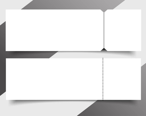 Set of Blank event concert ticket mockup template. Concert, party or festival ticket design template. - Vector, Imagen