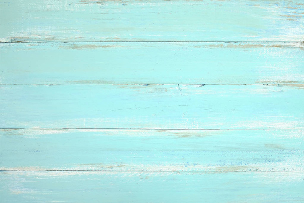 Vintage beach wood background - Old weathered wooden plank painted in blue color. - Photo, Image