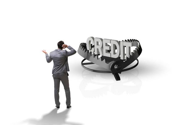 Empresario cayendo en la trampa del crédito de préstamo - Foto, imagen