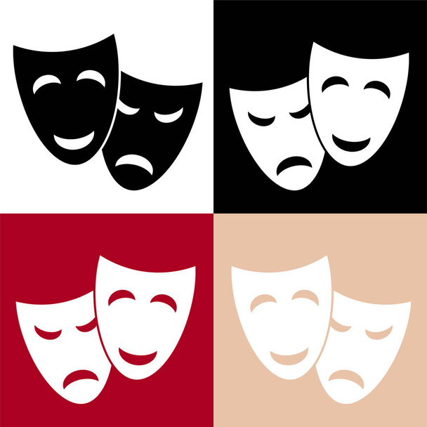 Vector theatrical masks icon - Vector, Image