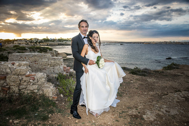 Newmarried at Plemmirio, Siracusa in Sicily - Photo, Image