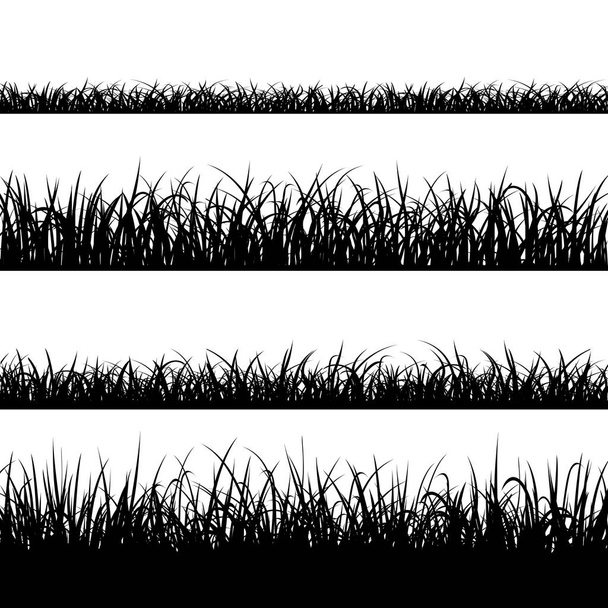 Sada silueta trávy izolovaných na bílém pozadí. Vektorové ilustrace - Vektor, obrázek