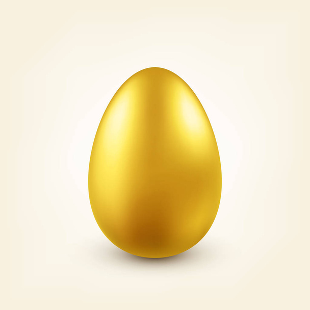 Easter golden egg. Traditional spring holidays in April or March. Sunday. Eggs and gold. - Vektor, kép