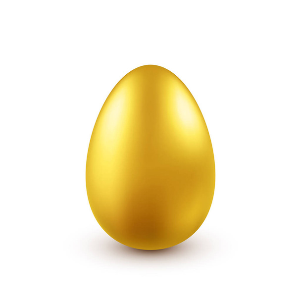 Easter golden egg. Traditional spring holidays in April or March. Sunday. Eggs and gold. - Vector, Image
