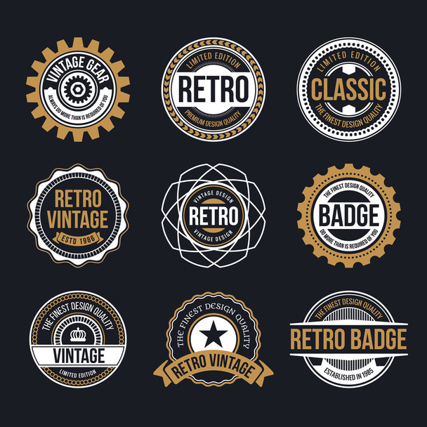 Cirkel van de Badge van Vintage en Retro Design - Vector, afbeelding