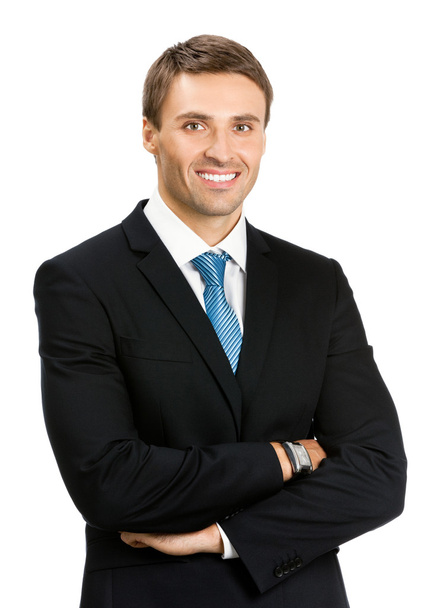Smiling young businessman, isolated - Foto, immagini