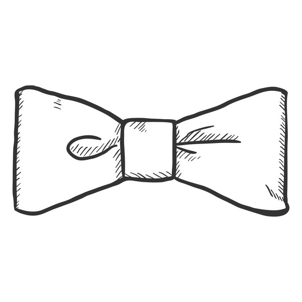 sketch of standard bow tie, vintage fashion accessory, vector, illustration - Vector, Image