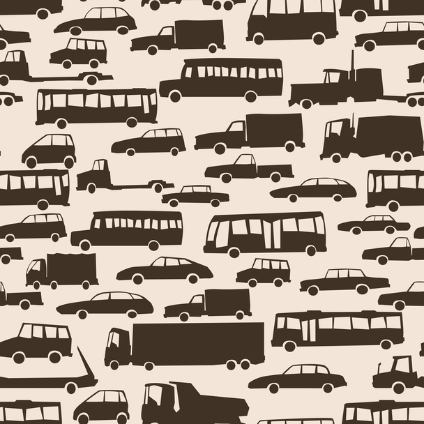 nahtlose abstrakte Cartoon-Hintergrund mit vielen Autos. - Vektor, Bild
