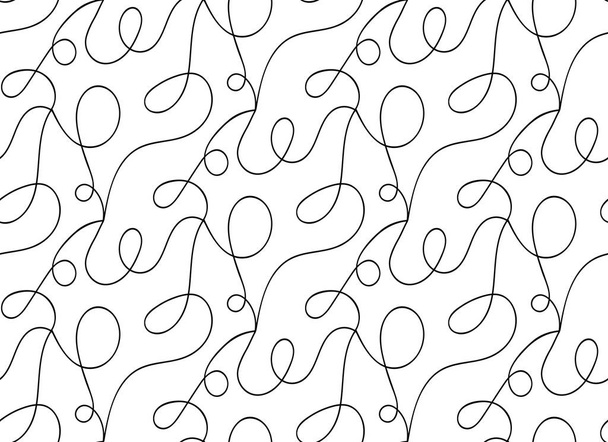 Vector floral background of drawn lines - Vector, imagen