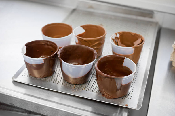Making chocolate. Chocolate factory. - Photo, Image
