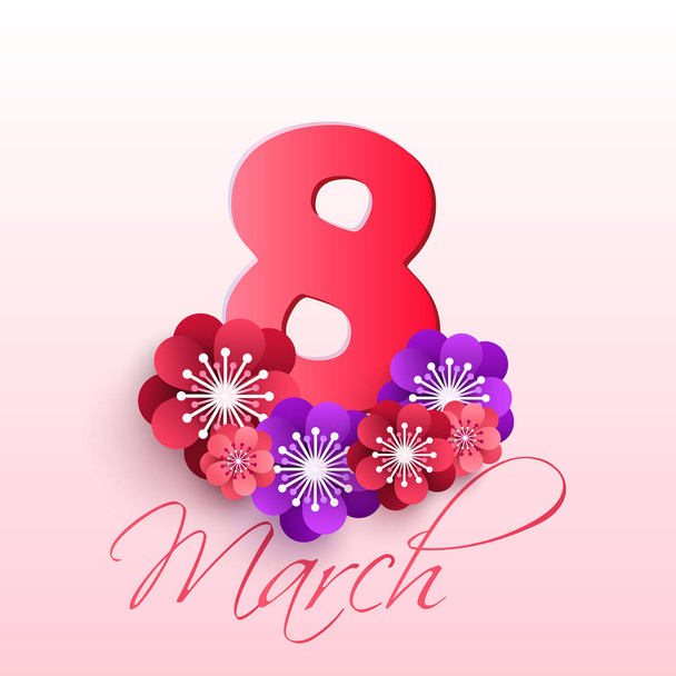 March 8 international women's day. Vector greeting card. - Vector, Image