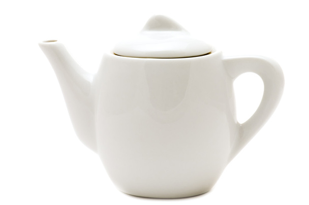 White teapot macro - Foto, afbeelding