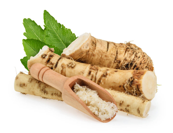 Horseradish roots isolated on white background - Photo, Image